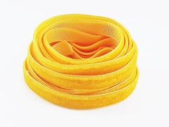 3 Meters of 10mm Sunshine Yellow Velvet Ribbon - 3.28 Yards - Made in Turkey