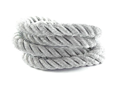 Metallic Silver 10mm Twisted Rayon Rope Braid Cord - 3 Ply Twist - 1 meters - 1.09 Yards