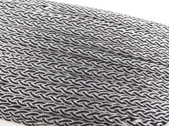 Black Metallic Silver Braided Plait Cord Satin Silk Cord Trim - 3 Ply - 1 meters - 1.09 Yards