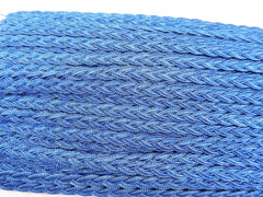 Blue Braided Plait Cord Satin Silk Cord Trim - 3 Ply - 1 meters - 1.09 Yards