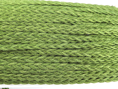 Army Green Braided Plait Cord Satin Silk Cord Trim - 3 Ply - 1 meters - 1.09 Yards