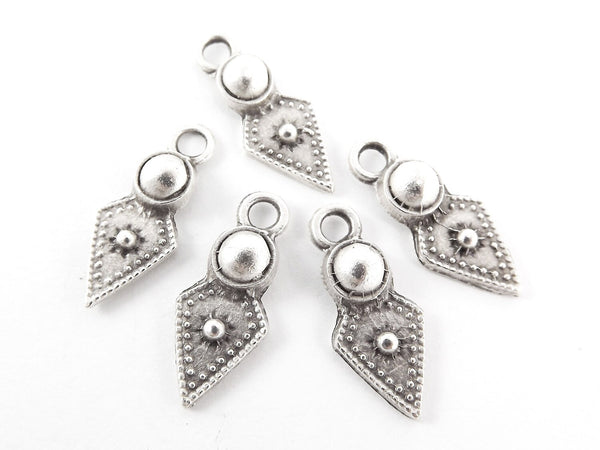 Arrow Spear Head Spike Charms Rustic Tribal Ethnic Matte Antique Bronze Plated Turkish Jewelry Making Supplies Findings Components - 5pc