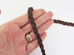 Brown Braided Plait Cord Satin Silk Cord Trim - 3 Ply - 1 meters - 1.09 Yards
