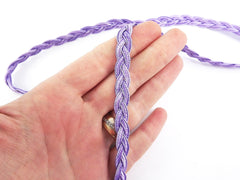 Lilac Purple Braided Plait Cord Satin Silk Cord Trim - 3 Ply - 1 meters - 1.09 Yards