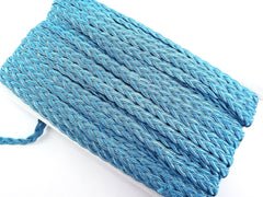 Light Atoll Blue Braided Plait Cord Satin Silk Cord Trim - 3 Ply - 1 meters - 1.09 Yards