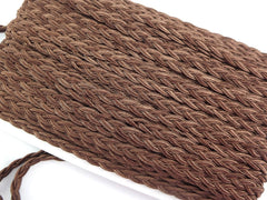 Brown Braided Plait Cord Satin Silk Cord Trim - 3 Ply - 1 meters - 1.09 Yards