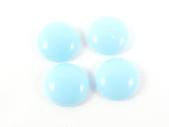 4pcs 14mm Opaque Pale Blue Czech Round Glass Dome Cabochon Beads