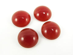 4pcs 14mm Pompeian Red Czech Round Glass Dome Cabochon Beads