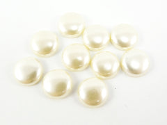 10pcs 14mm Ivory Pearl Round Plastic Dome Cabochon Beads